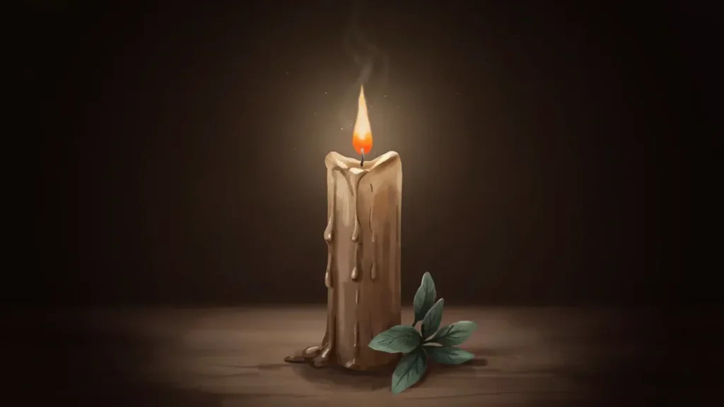Eine ruhige Flamme zieht den Blick fast von selbst an.