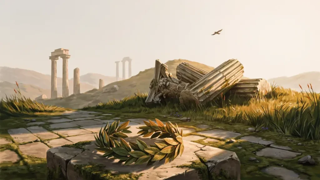 Die Tempelruinen von Delphi – unter ihnen fanden Geologen die Verwerfung mit Gasaustritt.
