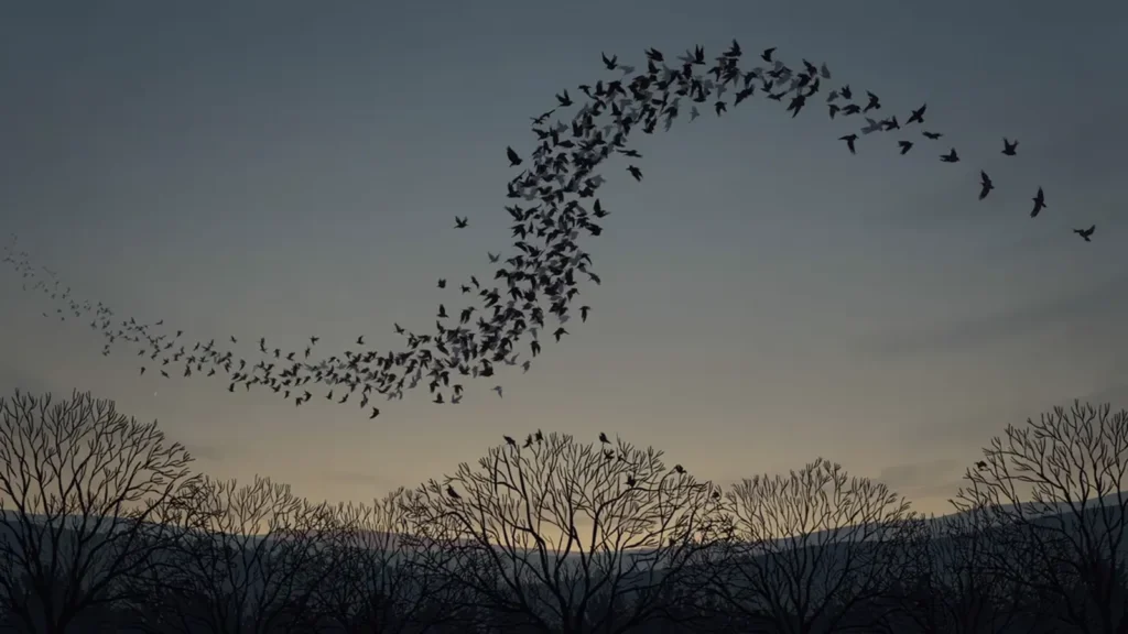 Ein Vogelschwarm am Abendhimmel – für die Auguren Roms eine lesbare Schrift.