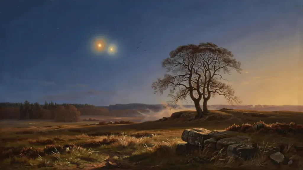 Saturn und Neptun dicht beieinander: Ihre Konjunktion auf dem Frühlingspunkt gab es zuletzt vor gut drei Jahrhunderten.